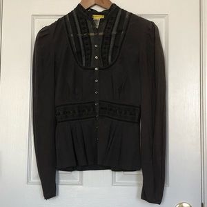 3/$25 Catherine Malandrino Lace Button Down Blouse